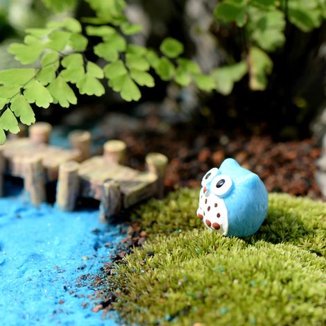 Figurine Owl Statue Mini Résine Odorless Couleurs Vives 1x Petit Bleu Décor Bureau Maison