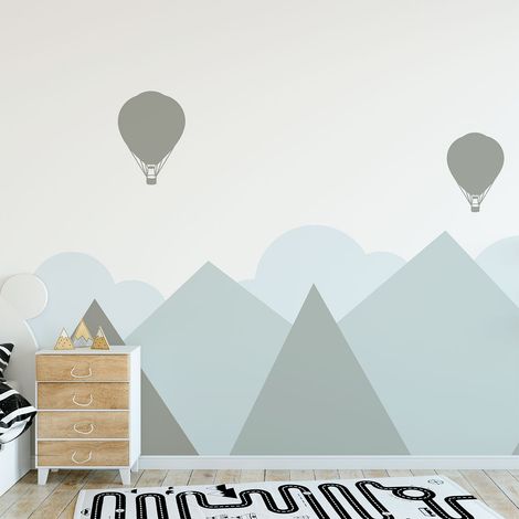 Stickers enfant montagnes géantes scandinaves Helsinki 70 x 95 cm