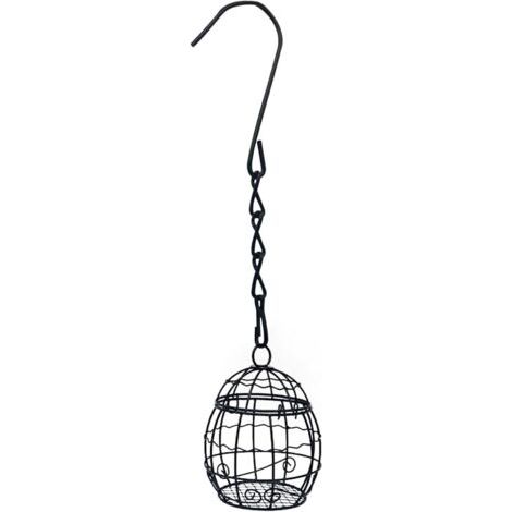 Mangeoire à billes de Suet de 2,8 pouces mangeoire en métal pour accrocher à l’extérieur Mini mangeoire pour l’extérieur mangeoire à billes de Suet en fer avec crochets pour jardin cour cour Patio déc (1/5)