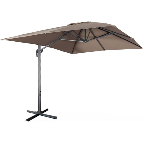 3x4m rectangular cantilever parasol, Wimereux, Beige-brown (1/5)