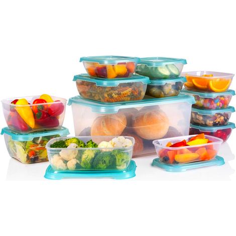 Set 13 Contenitori per Alimenti con Coperchio Ideale per Microonde e Congelatore (1/5)