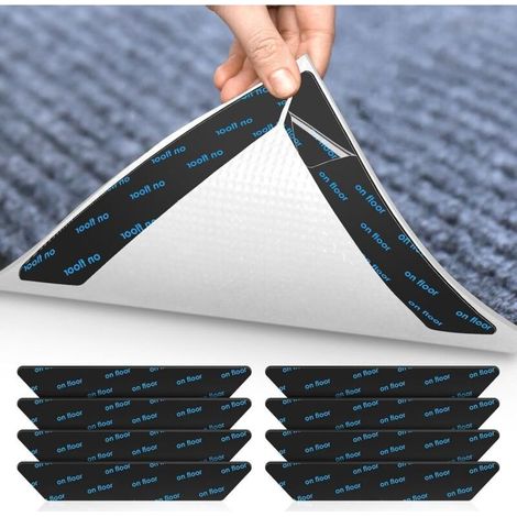 Bardusch-8 rug grippers antidérapants lavables, anti-recourbement, pour parquet, marbre, carrelage – réutilisables (1/5)