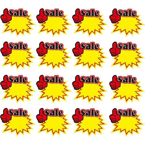 50 étiquettes vierges pour panneaux de prix publicitaires, destinées aux commerces de détail.-9x7cm (1/3)