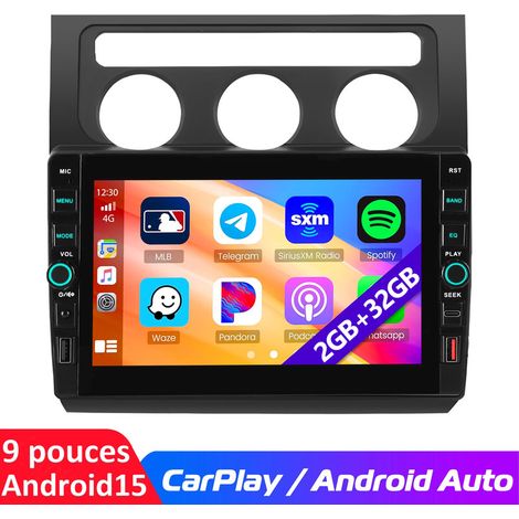 9" Android 15 Autoradio Carplay FM GPS Navi für VW Touran 1T1 1T2 1T3 2003-2010 - 2+32G (1/5)