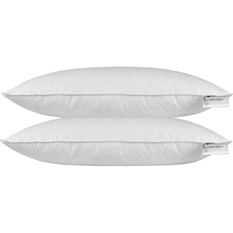 HOMESCAPES Goose Feather & Down Euro Continental Pillow Pair - 40cm x 80cm (16"x32")