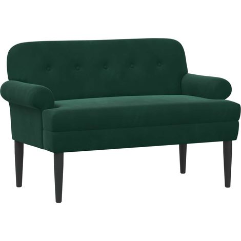Sofá amoroso con botones acolchados Verde oscuro Terciopelo vidaXL