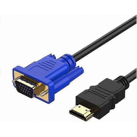 Câble HDMI vers VGA de 1,8 mètre, convertisseur vidéo haute définition compatible avec les PC, les ordinateurs portables, les moniteurs et les téléviseurs. (1/4)