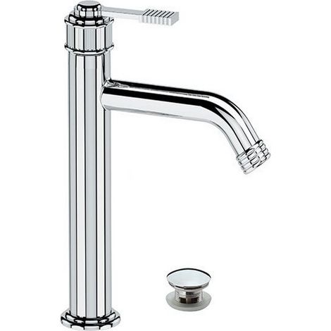 Miscelatore lavabo, altezza media, senza foro sul corpo, con scarico click-clack e troppopieno - serie Atelier (1/2)