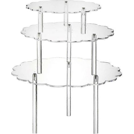 Présentoirs à gâteaux transparents en acrylique, supports à cupcakes pour la décoration de gâteaux d'anniversaire et de mariage (1/5)