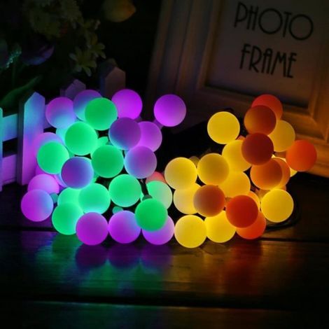 Guirlande Lumineuse Solaire 50 Boule LED, 10m Fil Souple Imperméable Eclairage Décoration pour Maison, Jardin, Festival(Multicolore) (1/4)