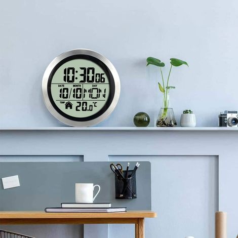 Saugnapfuhr ohne Bohren, wasserdicht, für Zuhause, Badezimmer, Toilette, Küche, LCD-Digitalanzeige, Temperaturfühler. (1/5)