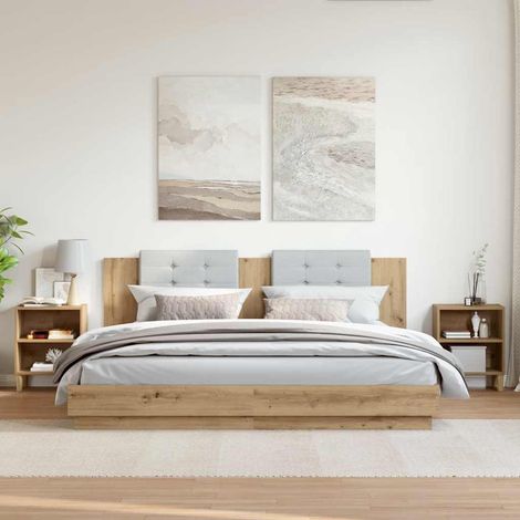 vidaXL Bedside Cabinets 2 pcs Artisan Oak 40x30x50 cm Engineered Wood (1/5)