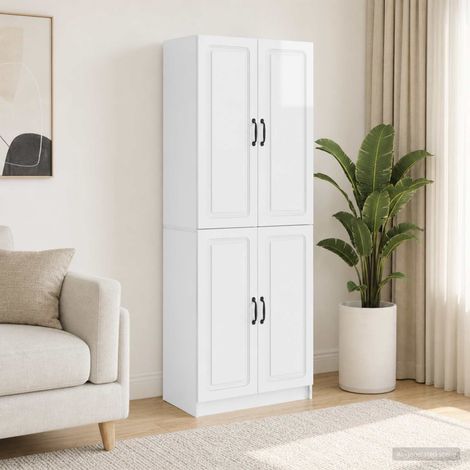 vidaXL Schrankset 2 pcs Hochglanz Weiß Holzwerkstoff (1/5)