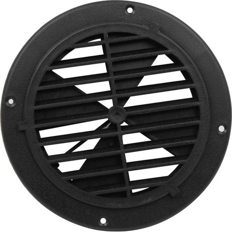 Hotte de ventilation marine en nylon, sortie d'air, persienne, fenêtre d'évacuation d'air pour yacht/camping-car, accessoires marins - noir avec pales de ventilateur - (1/4)