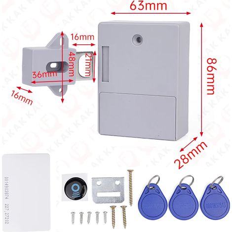 (Gris) Casier électronique, casier RFID, casier à capteur invisible (1/4)
