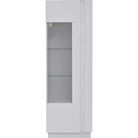 Vitrine blanche 60x40x180 cm avec porte en acrylique et éclairage LED contrôlé par application (1/5)