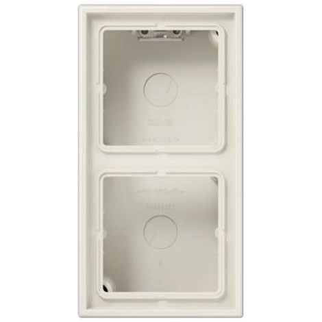 Jung Capuchon apparent 2x, LS CUBE, Duroplast, blanc, montage vertical et horizontal LS 582 A W