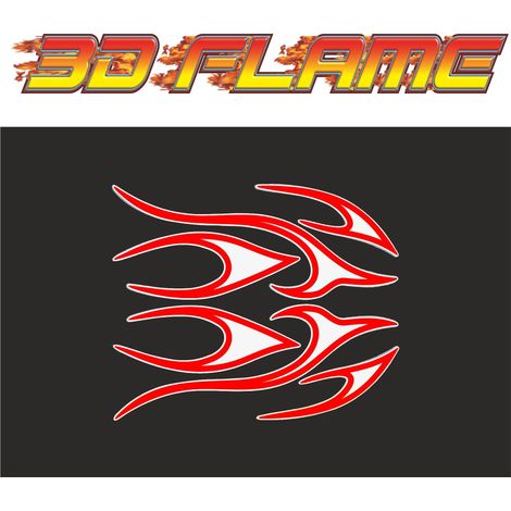 Adesivi Fiamme 3D Rosso Kit 6 Elementi Dimensioni foglio 24 x 20 cm (1/5)