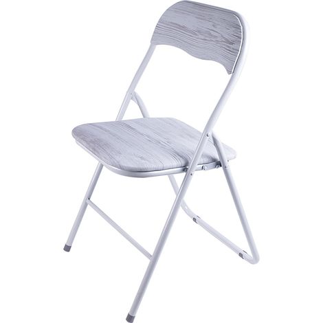 Sedia Arredo Casa Pieghevole Imbottita Woodland Grigio Chiaro