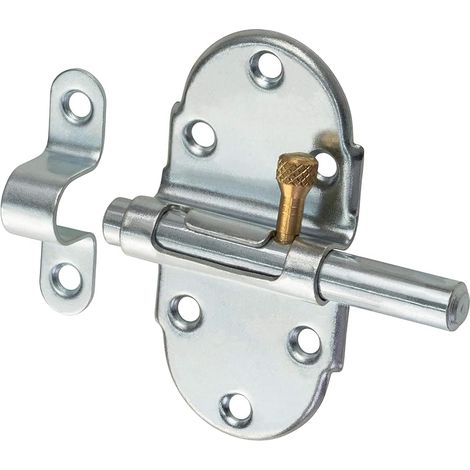 Verrou de porte en métal pour meuble - Course de 25 mm - Verrou avec sécurité à ressort H7006 - Boulon à ressort en acier nickelé poli - Fermeture de porte pour meubles, portes et armoires (1/5)