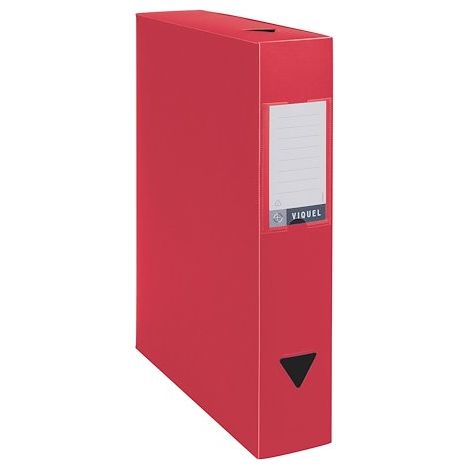 Boîte de classement plastique Viquel Essentiel dos 6 cm - rouge - Lot de 8 (1/2)