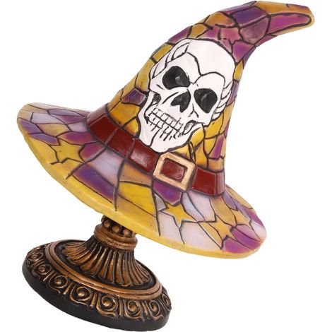 Lampe de table crâne d'Halloween, lampe d'étagère en résine alimentée par USB avec lumière chaude, décoration saisonnière pour bureau, étagère, rebord de fenêtre, entrée et décorations de fête (1/5)