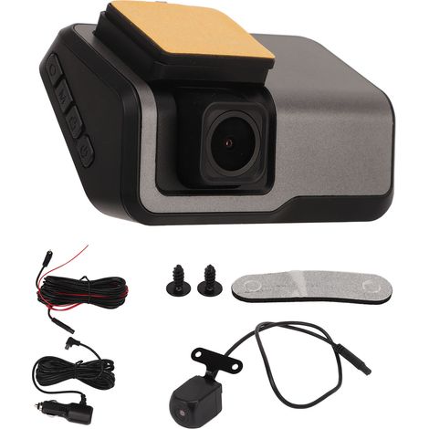 Caméra embarquée double pour voiture, 3 pouces, 1080p HD, double objectif, enregistreur de conduite intelligent avec détection de mouvement et capteur de gravité (1/5)