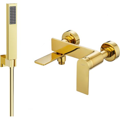 Mexen Zero R02 rubinetteria per vasca con set doccia, oro - 7113R02-50 (1/3)