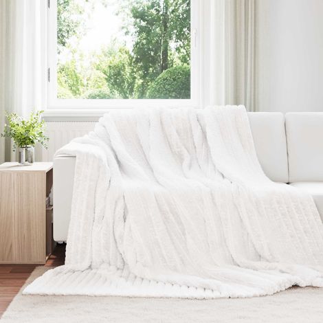 Wohndecken 6 pcs Weiß 240 x 220 cm Fleece