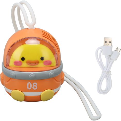 Mini ventilateur de cou rechargeable USB sans pale 3 vitesses ajustables portable avec cordon extérieur voyage canard (1/5)