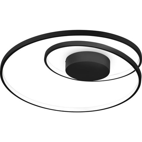Plafoniera Moderna Dali Oz Metallo Nero Led 48W 3000K Luce Calda