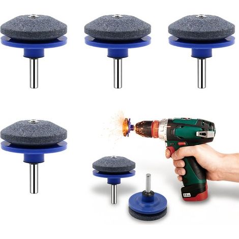 Afilador de cuchillas cortacésped, Juego universal 4 piezas afilar cuchillas cortacésped rotativo, kits reparación taladros eléctricos manuales (1/5)