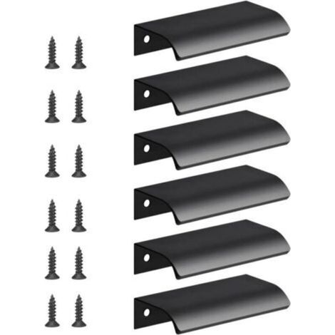 6pcs Cabinet Handle, Invisible Drawer Furniture Handles, Concealed Door Handles Flush Recessed Handle for Drawers Cabinet Doors, Dresser (1/4)