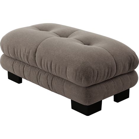 Ottoman Parisien Marron - Pouf Brun Cuir Design Moderne, 1 Pièce (1/5)
