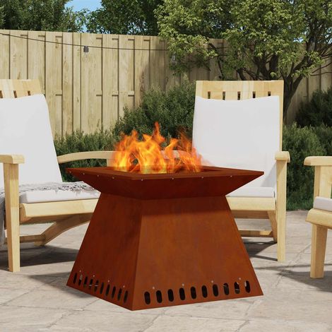 Feuerstelle Braun 60 x 60 x 50 cm Wetterfeststahl