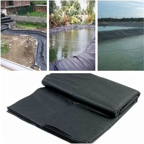 1x Bâche étang poissons, PVC noir 4,0 x 3,0 m, épaisseur 0,12 mm, imperméable – pour bassin jardin ou pisciculture (1/4)