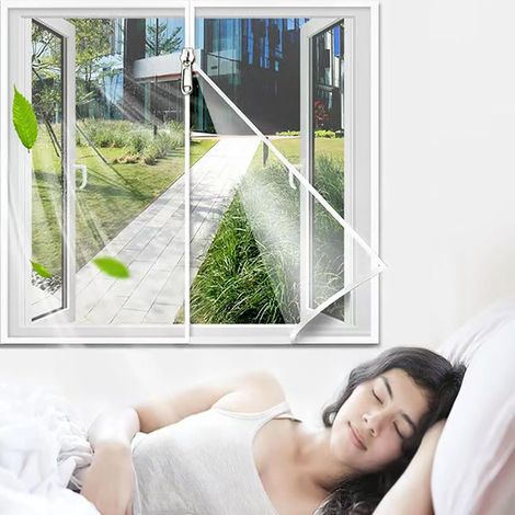40x100cm Moustiquaire Fenêtre,Moustiquaire Fenetre Découpable Rouleau Moustiquaire Lavable Toile Moustiquaire Ajustable Maille Fine Anti-insectes avec Rubans Adhésifs sans Percage (1/5)