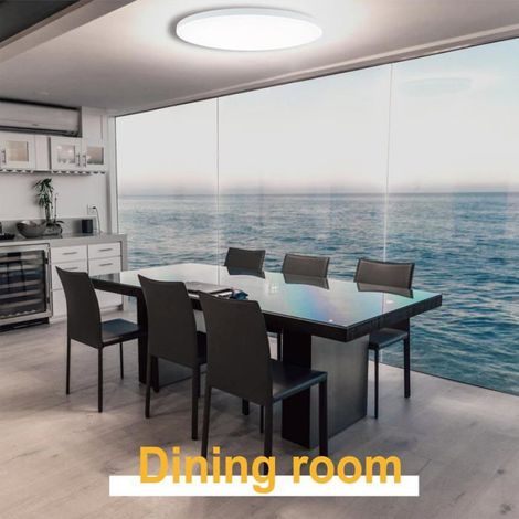 Plafonnier LED, diamètre 30 cm, 24 W, plafonnier moderne, blanc simple, non dimmable, pour chambre, couloir, sous-sol, balcon, (1/5)