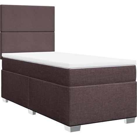 Maison Exclusive - Sommier à lattes de lit avec matelas Marron foncé 90x190 cm (1/5)