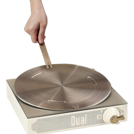 Induktionskochfeld, Diffusorplatte aus Edelstahl für Gasherde, Adapter mit abnehmbarem Griff, 20 cm (1/5)