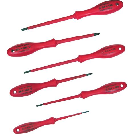Tournevis mega 10503 1000V dureté 58 HRC 6 pièces