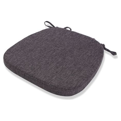 Coussin de siège coussin de chaise lavable avec attache 43 41cm coussin de siège antidérapant adapté pour chaise de jardin, chaise de salle à manger ou chaise de bureau (anthracite) (1/2)