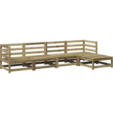 Maison Exclusive - 5-tlg. Garten-Sofagarnitur Kiefernholz Imprägn