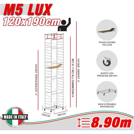 Trabattello M5 LUX Altezza lavoro 8,90 metri