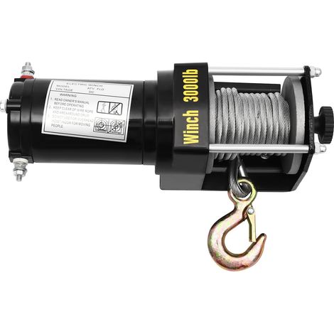 Verricello elettrico da 300 kg, cavo in acciaio da 6 m, verricello elettrico con comando a filo, kit verricello elettrico a 12 V per ATV, UTV, camion, barche, veicoli modificati