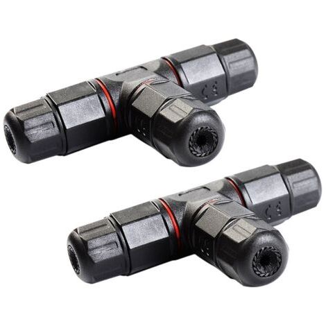 Manguito impermeable para conector de cable externo en forma de T, 2 unidades (negro) (1/4)