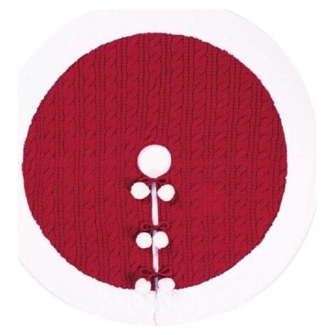 Green Mobility-Jupe de sapin de Noël en toile de jute avec inscription rouge « Joyeux Noël » (1/4)