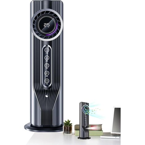 Petit climatiseur portable Petit climatiseur – Unité de refroidissement par évaporation silencieuse pour bureau, voiture, camping, tente de dortoir, intérieur et extérieur (1/5)