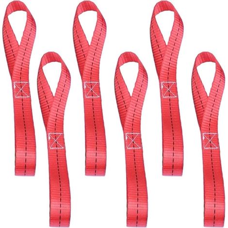 Pack Heavy Duty Nylon Soft Tie Down Straps for ATV, UTV, Motorcycle - 25 x 400mm - Red (1/5)