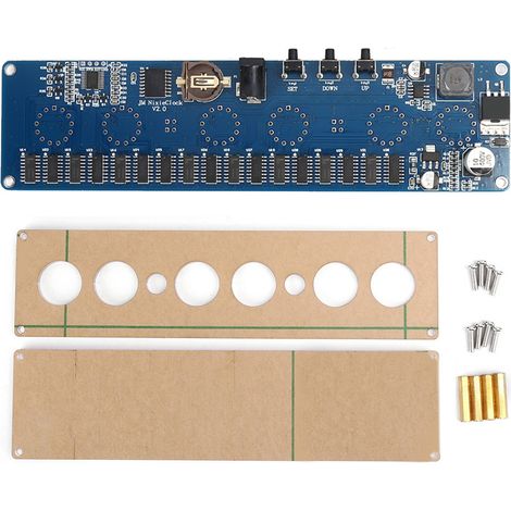 Carte de circuit imprimé PCBA pour tube Nixie IN14 avec contrôleur STM8S005, entrée 12V 1A, sortie LED RGB et connecteur DC jack (1/5)